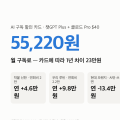 AI 구독 할인 카드 3장 “연 +9.8만원 vs -13.4만원” 챗GPT+클로드 55,220원