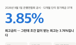 Featured image of post 9월 예금 금리 최고 3.85% — 조건 없이 받는 최고는 3.76%, 차이는 0.09%p