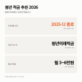 청년 적금 추천 2026 — 청년도약계좌는 이제 못 만듭니다
